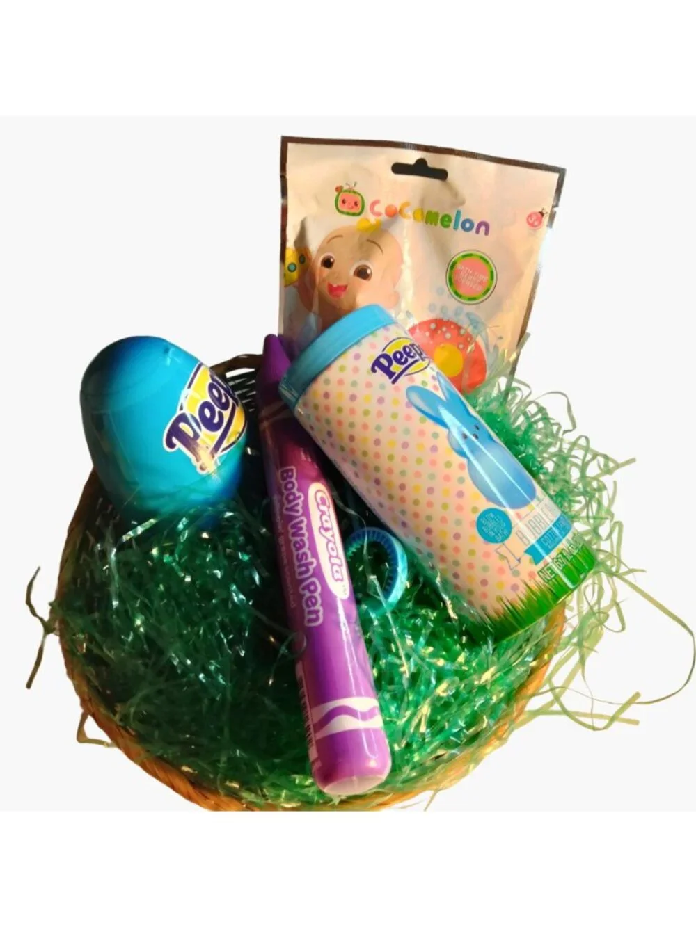 Bathtime Fun easter Basket  Peeps Bubbles Crayola Body Wash Coco Melon Bomb Soap